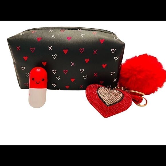 Cosmetic Bag with Key Chain Gift Set Valentines Day - Picture 1 of 6